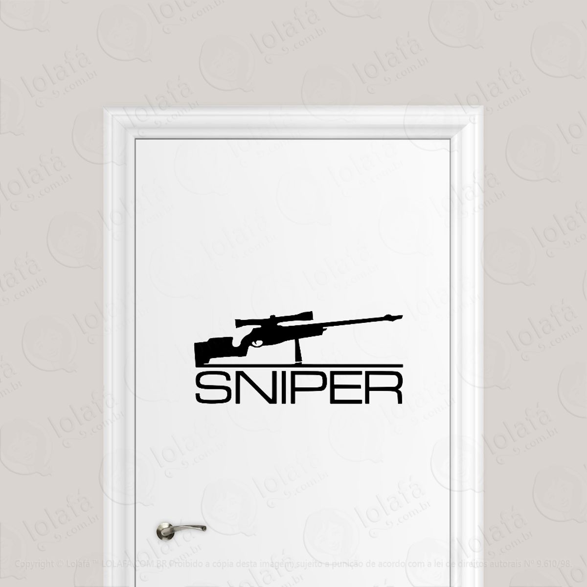 Adesivo Para Porta Sniper Rifle Atirador De Elite Mod:6539