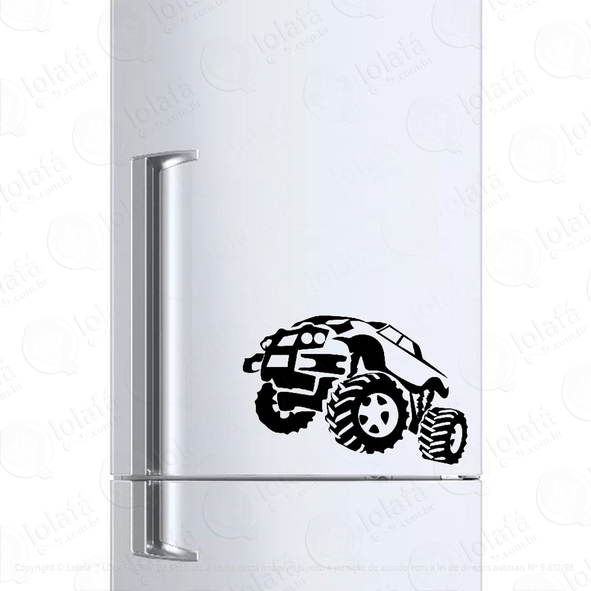 Adesivo Para Geladeira Caminhão Monster Truck Mod:6542