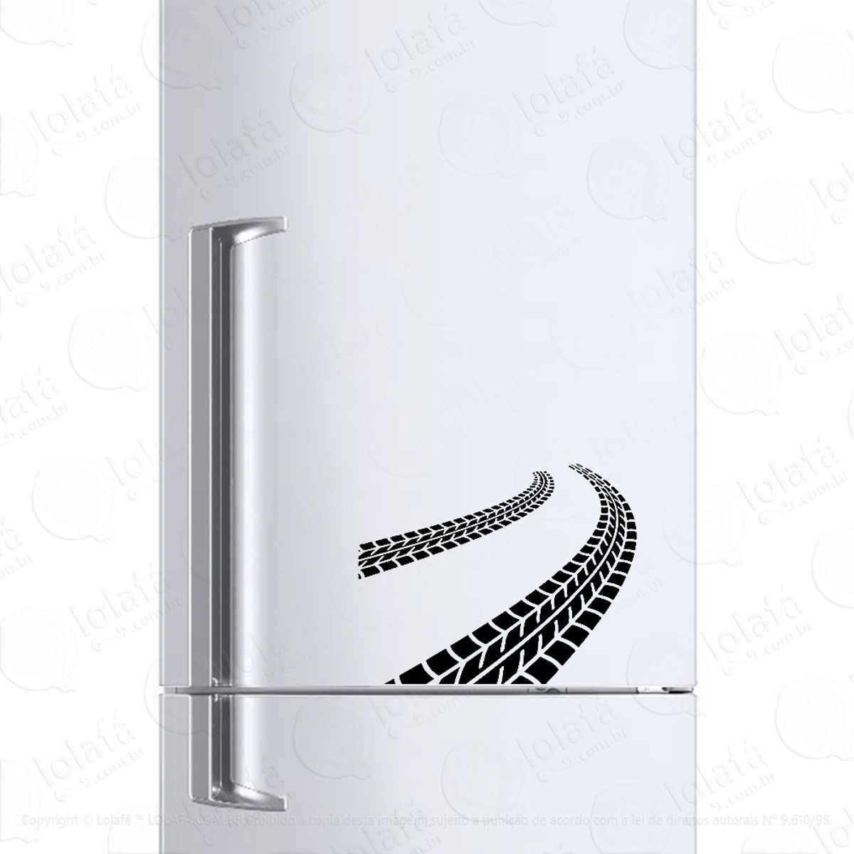 Adesivo Para Geladeira Marca De Pneus Na Estrada Mod:6552