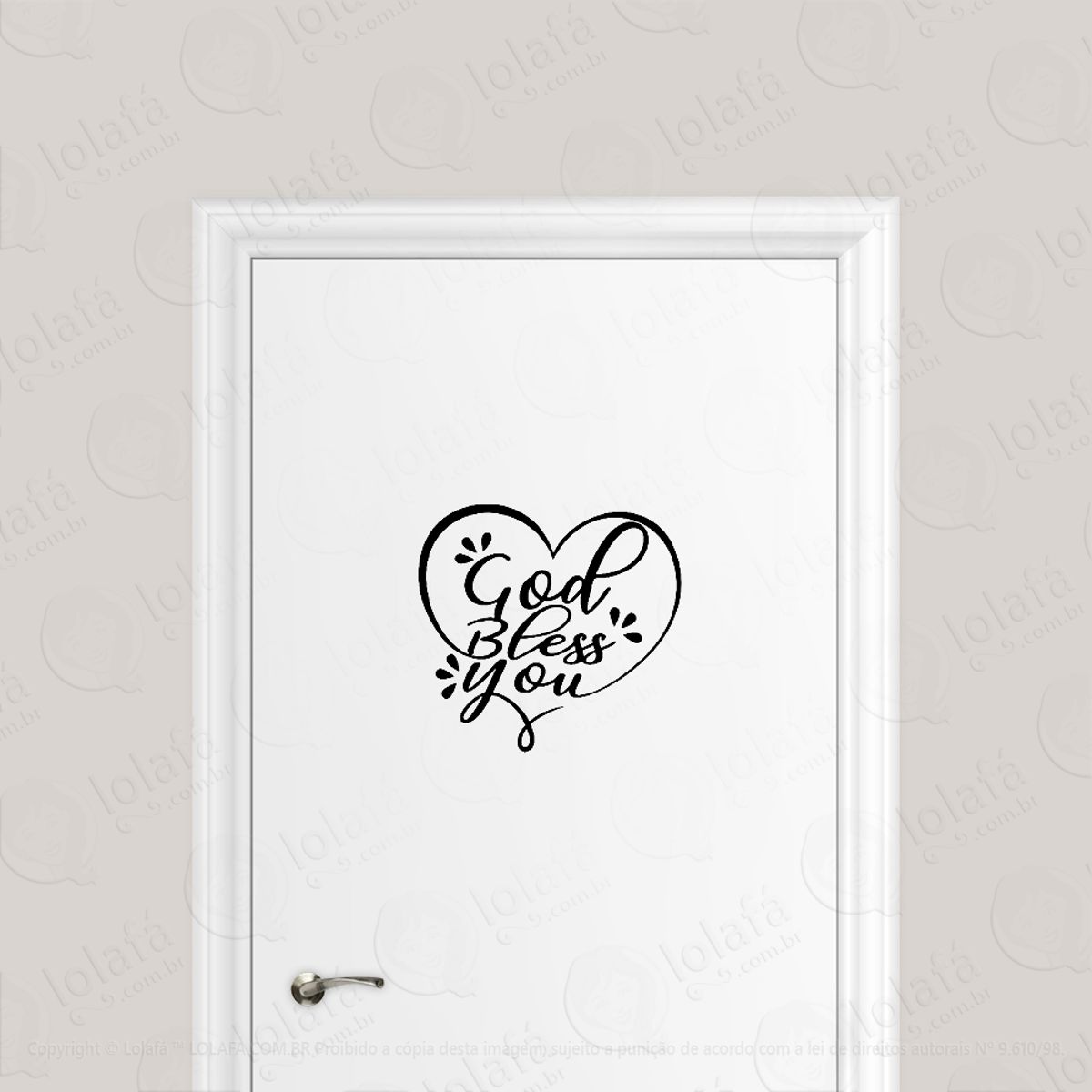 Adesivo Para Porta Frase God Bless You Mod:6556