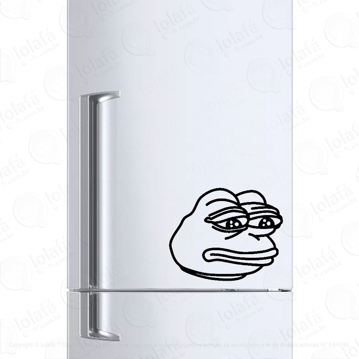 Adesivo Para Geladeira Meme Sapo Pepe Triste Mod:6558