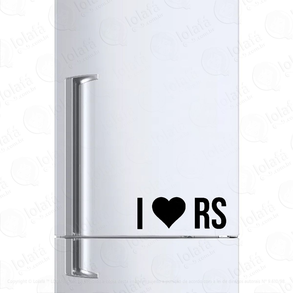 Adesivo Para Geladeira Eu Amo Rio Grande Do Sul Rs - I Love Mod:6563