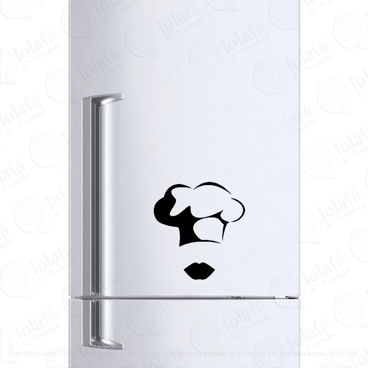 Adesivo Para Geladeira Mulher Cozinheira Chefe De Cozinha Mod:6567