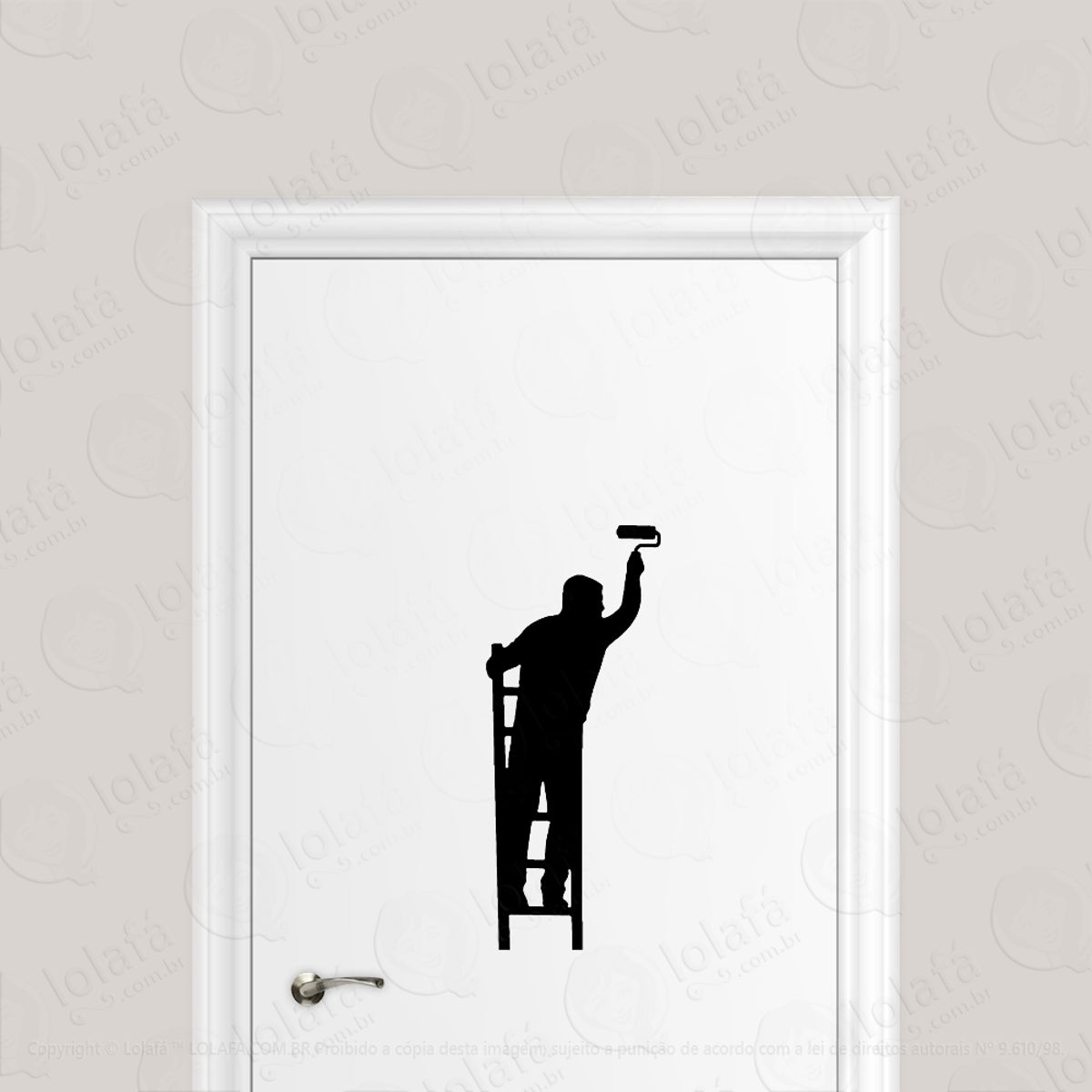 Adesivo Para Porta Pintor Na Escada Profissão Mod:6580