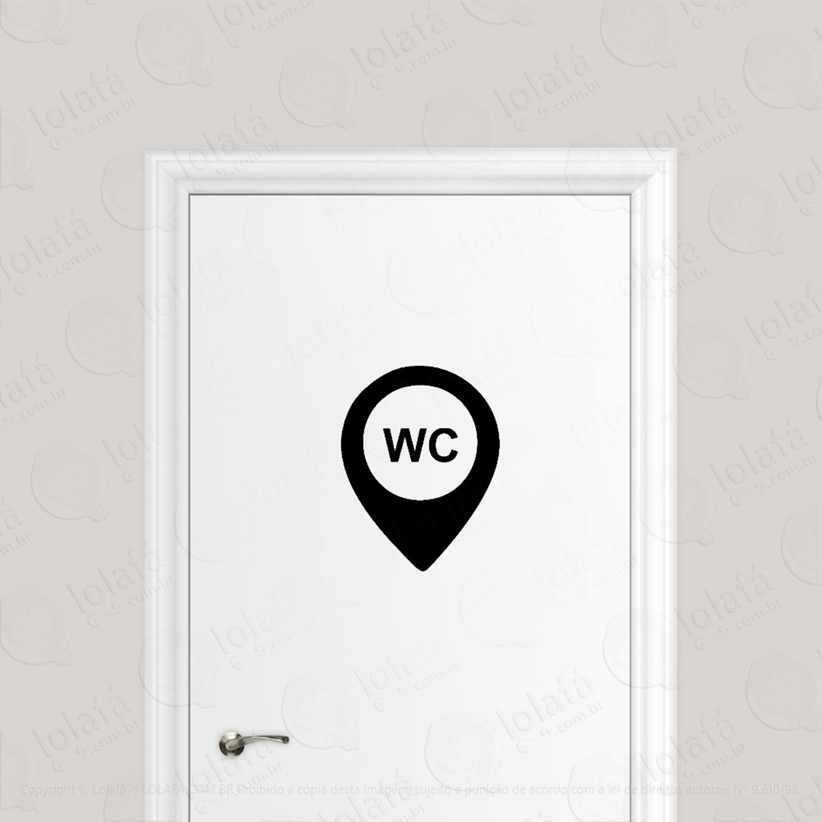 Adesivo Porta De Banheiro Toilet Geolocalização Wc Mod:6584