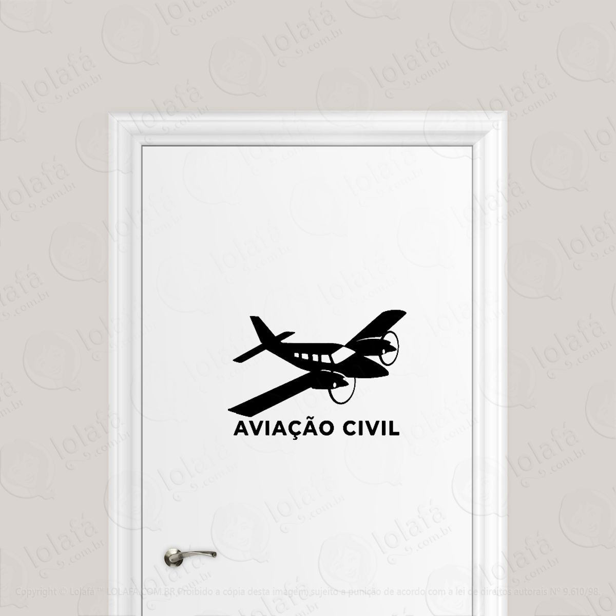 Adesivo Para Porta Seneca Piloto Aviação Civil Mod:6585