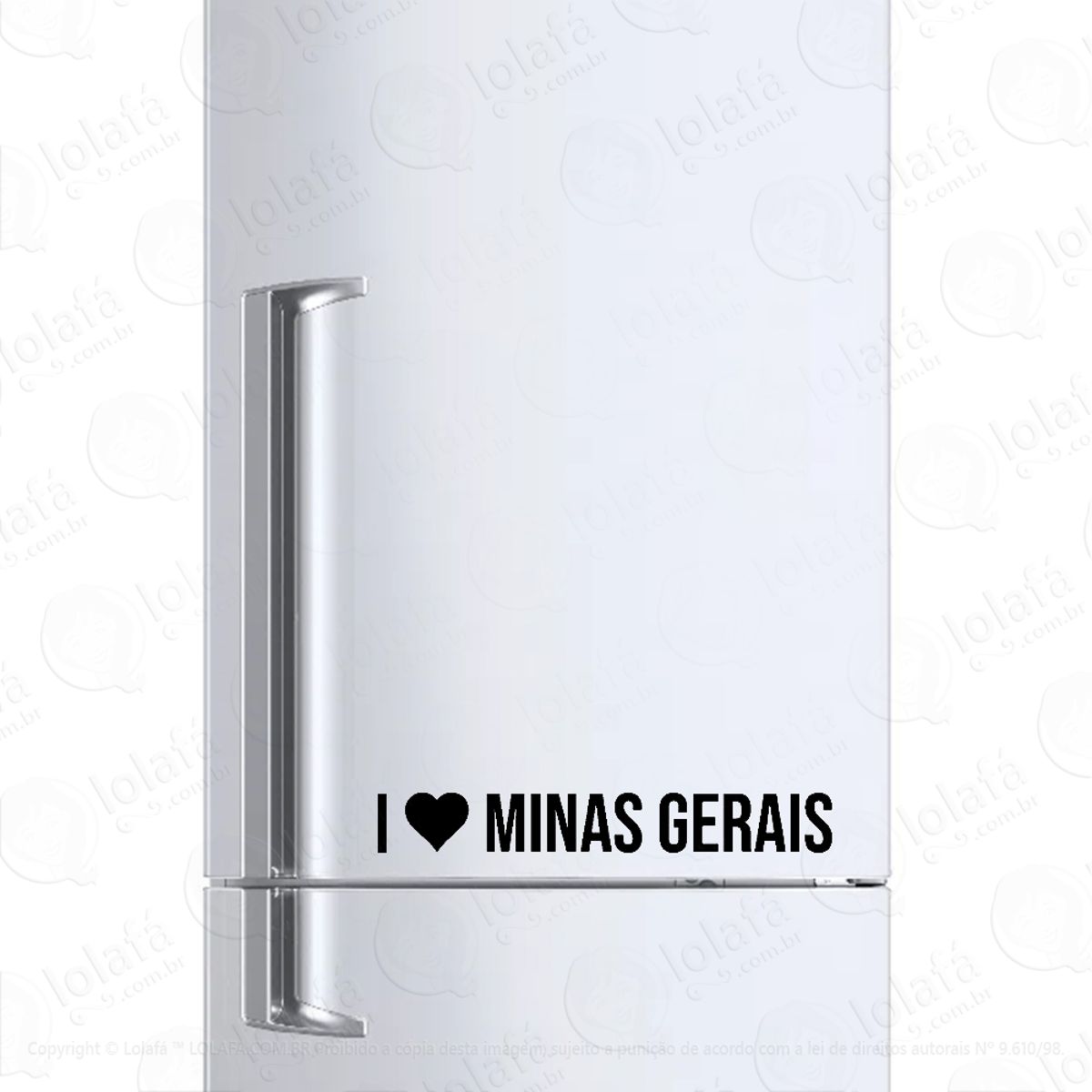 Adesivo Para Geladeira Eu Amo Minas Gerais - I Love Mg Mod:6590