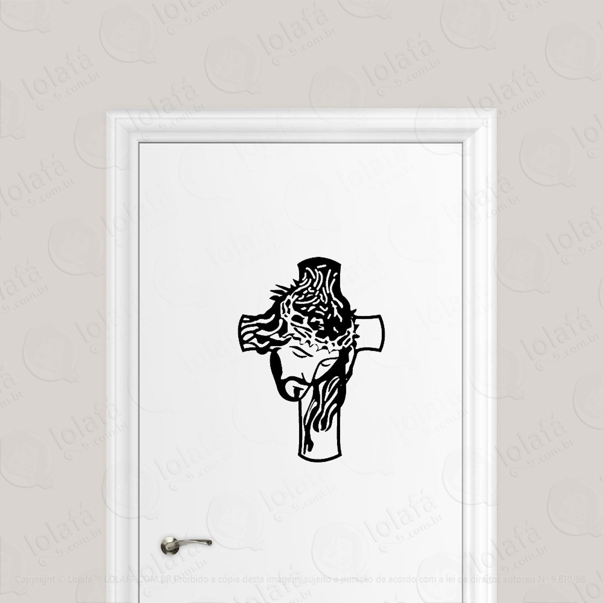 Adesivo Para Porta Jesus Cristo Coroa Espinhos Mod:6599