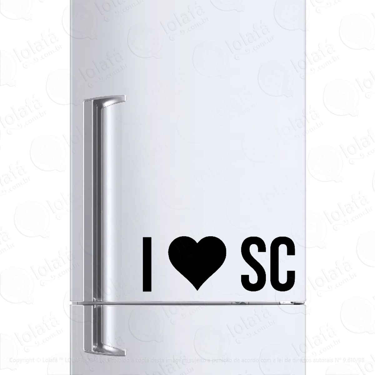 Adesivo Para Geladeira Eu Amo Santa Catarina - I Love Sc Mod:6605