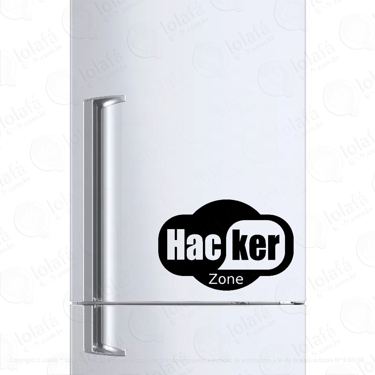 Adesivo Para Geladeira Hacker Zone Mod:6610