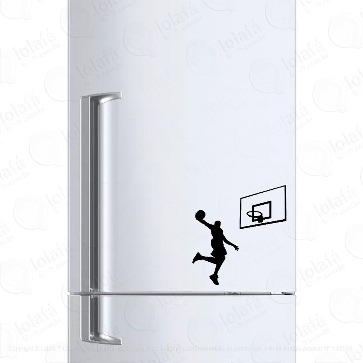 Adesivo Para Geladeira Basquete Enterrada Atleta Mod:6611