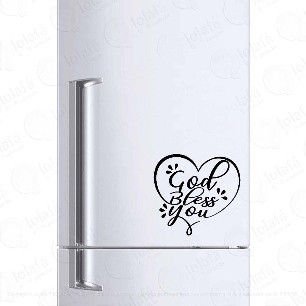 Adesivo Para Geladeira Frase God Bless You Mod:6618