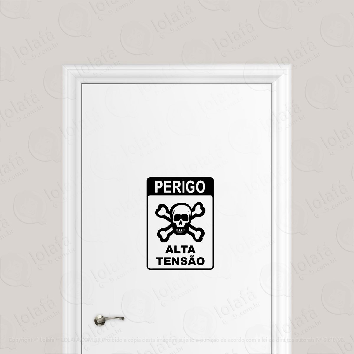 Adesivo Para Porta Perigo Alta Tensão Mod:6619