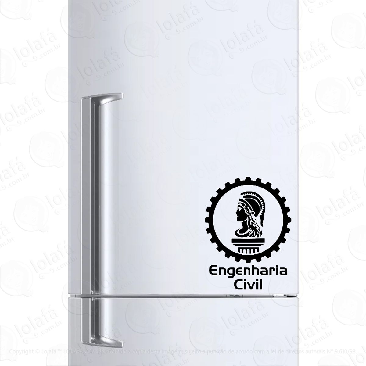 Adesivo Para Geladeira Curso Engenharia Civil Mod:6621