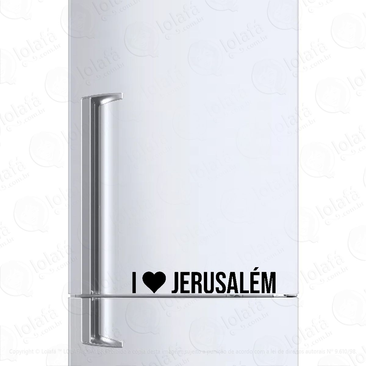 Adesivo Para Geladeira Eu Amo Jerusalém Love Jerusalém Mod:6624