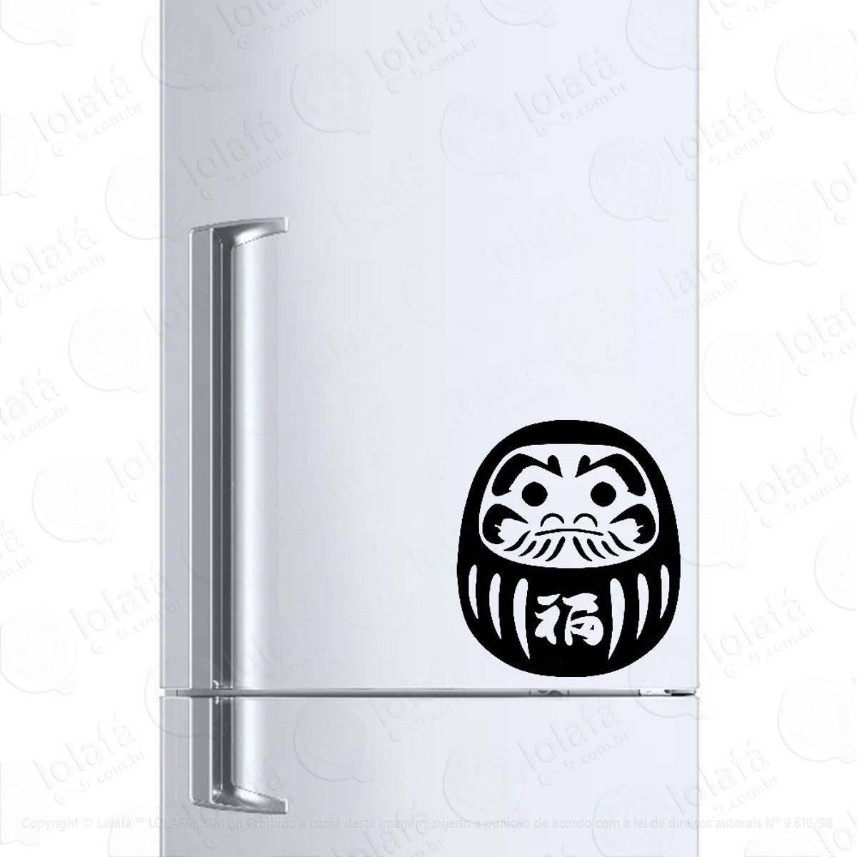 Adesivo Para Geladeira Daruma Zen Budismo Mod:6625