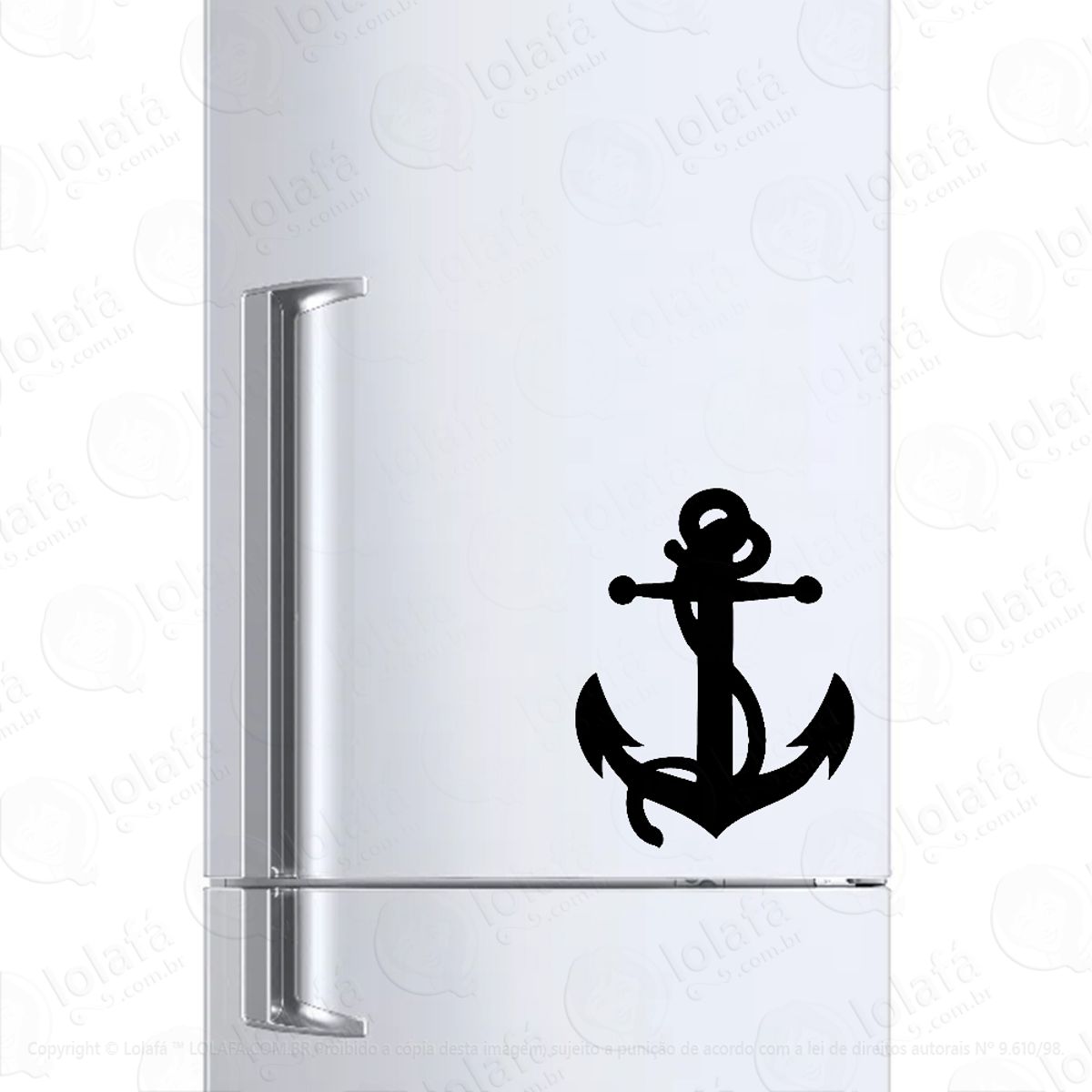 Adesivo Para Geladeira Ancora Naval Marinha Pescaria Mod:6626