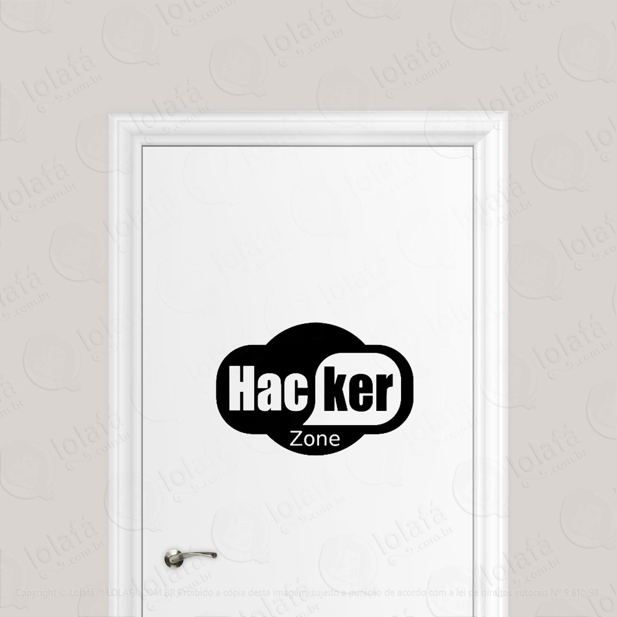Adesivo Para Porta Hacker Zone Mod:6627