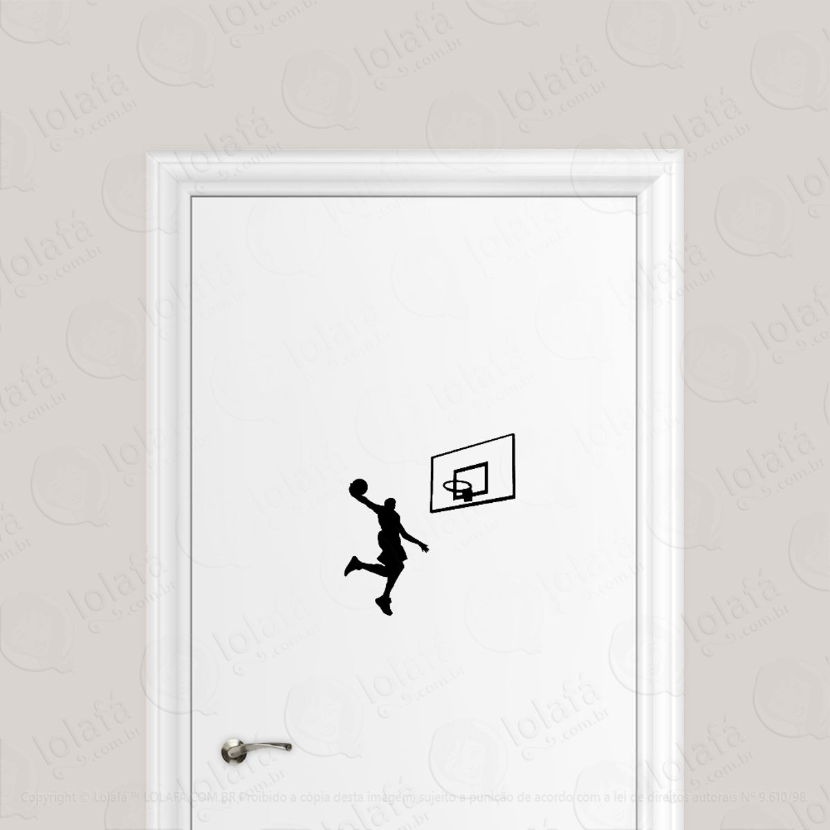 Adesivo Para Porta Basquete Enterrada Atleta Mod:6629