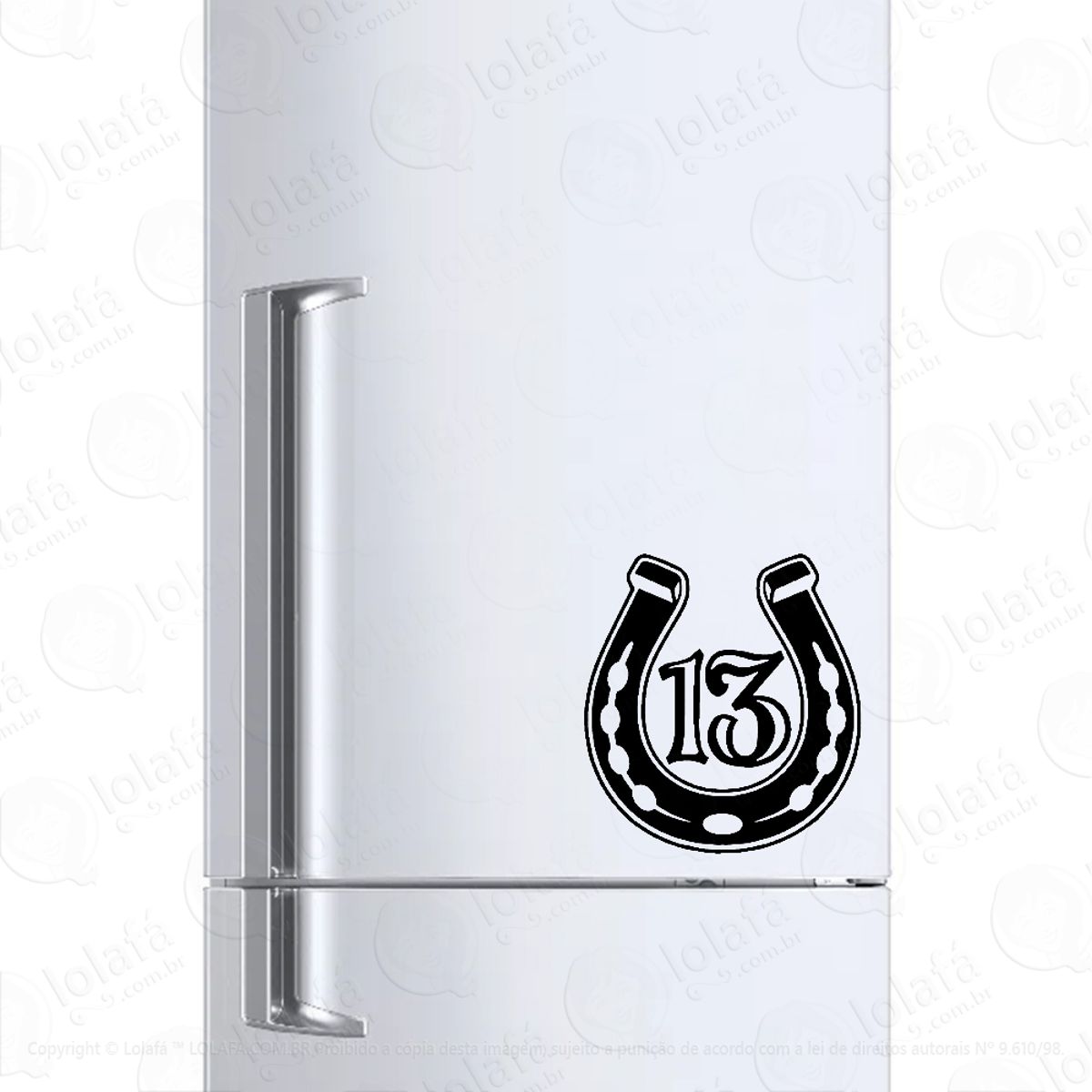 Adesivo Para Geladeira Lucky 13 Ferradura Da Sorte Mod:6630