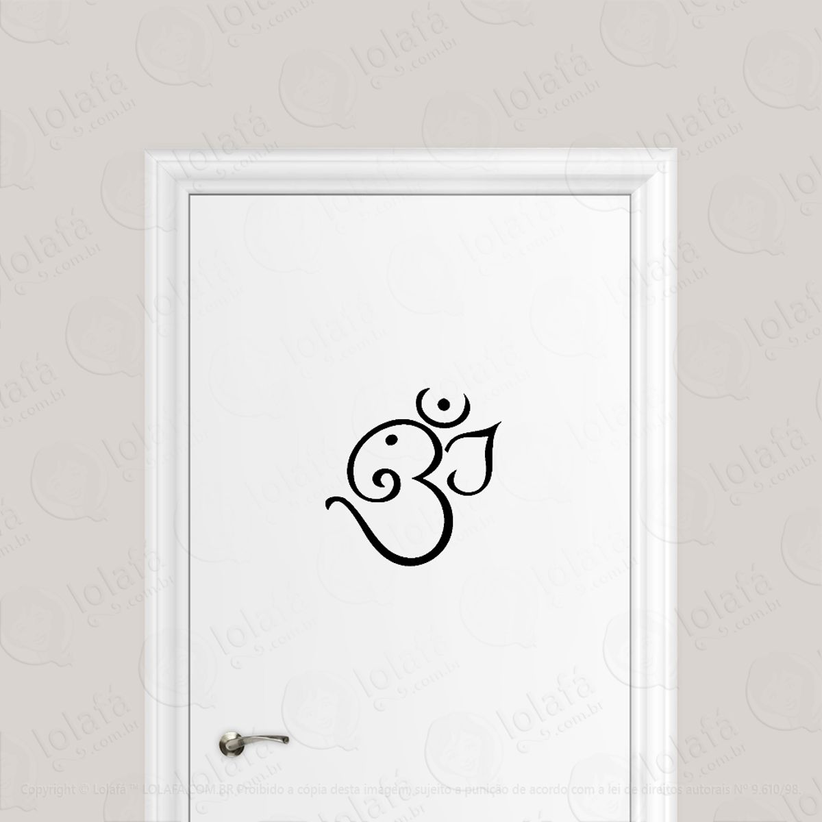 Adesivo Para Porta Elefante Om Mantra Mod:6635