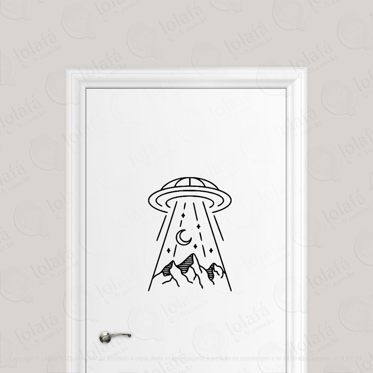 Adesivo Para Porta Abdução Astral Ovni Mod:6641