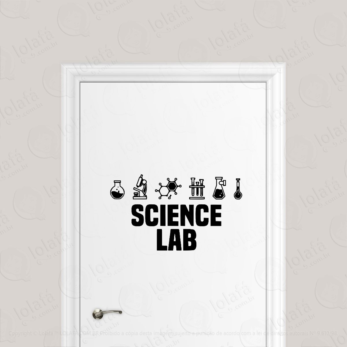 Adesivo Para Porta Laboratório De Ciência Mod:6642