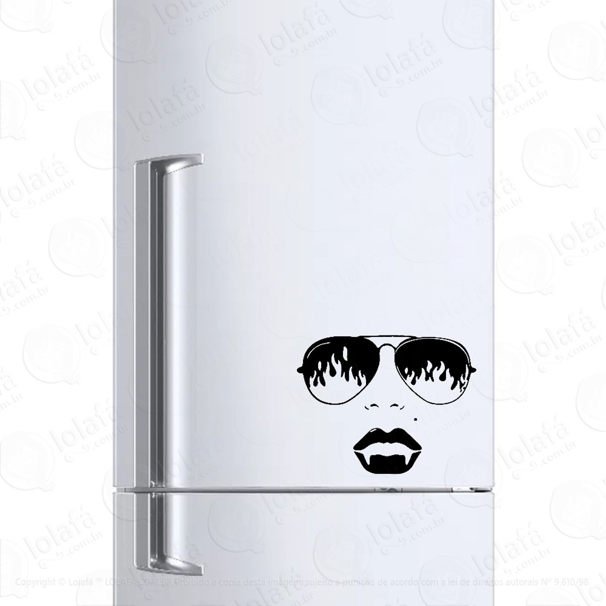 Adesivo Para Geladeira Mulher Vampira Mod:6646