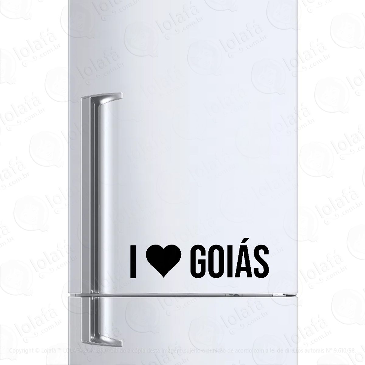 Adesivo Para Geladeira Eu Amo Góias - I Love Go Mod:6650