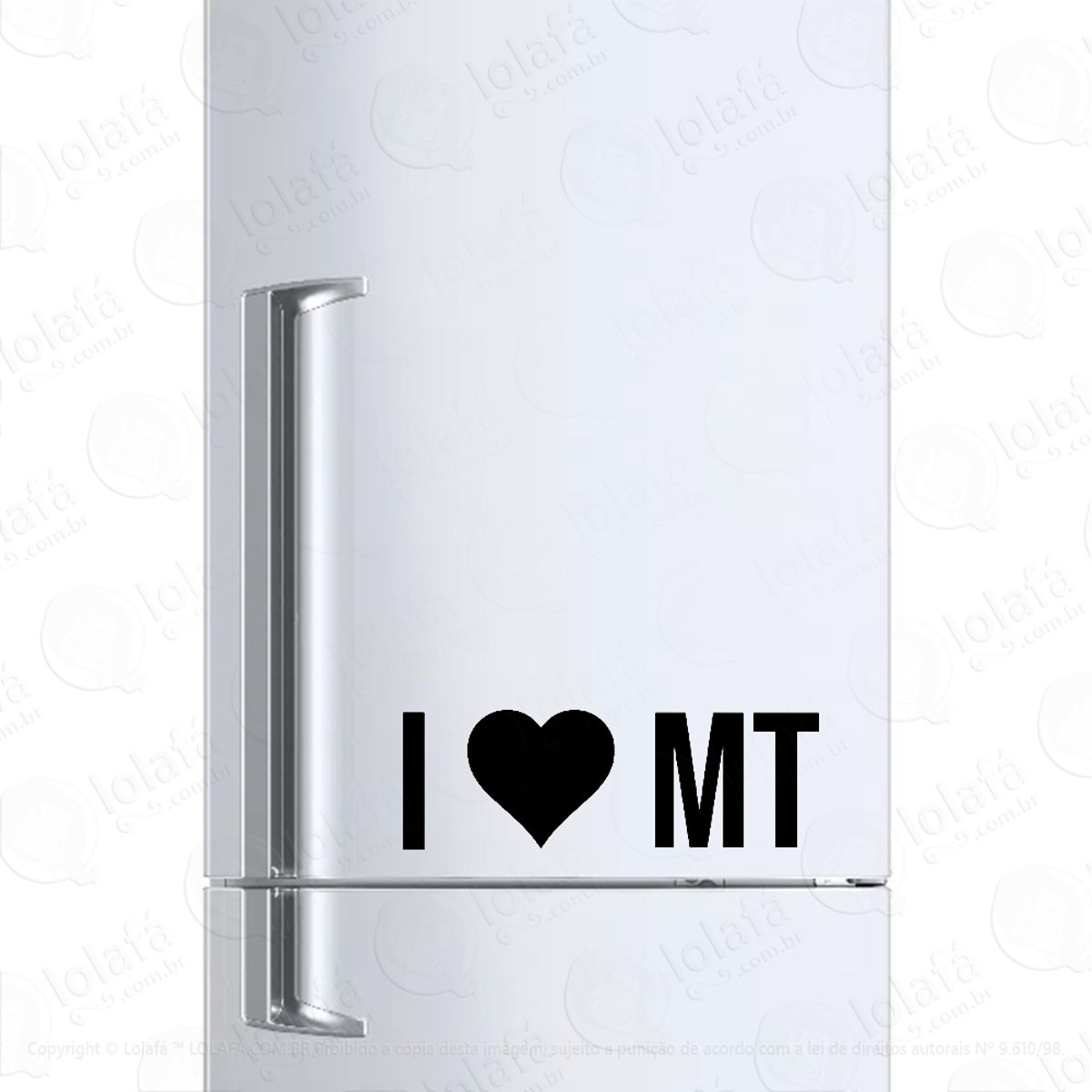 Adesivo Para Geladeira Eu Amo Mato Grosso - I Love Mt Mod:6651