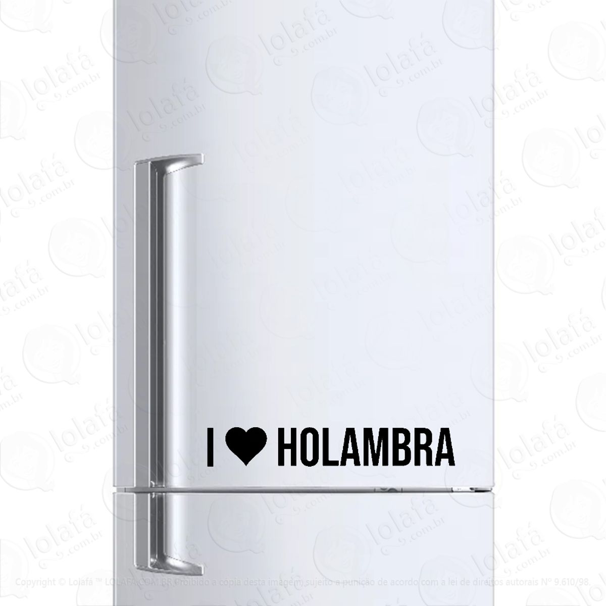 Adesivo Para Geladeira Eu Amo Holambra - I Love Holambra Mod:6653