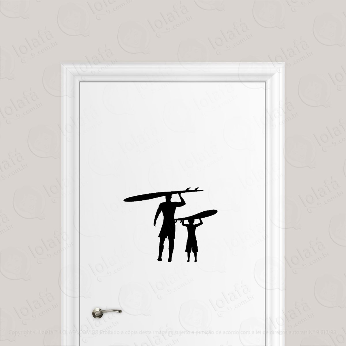 Adesivo Para Porta Pai E Filho Surfistas Mod:6660