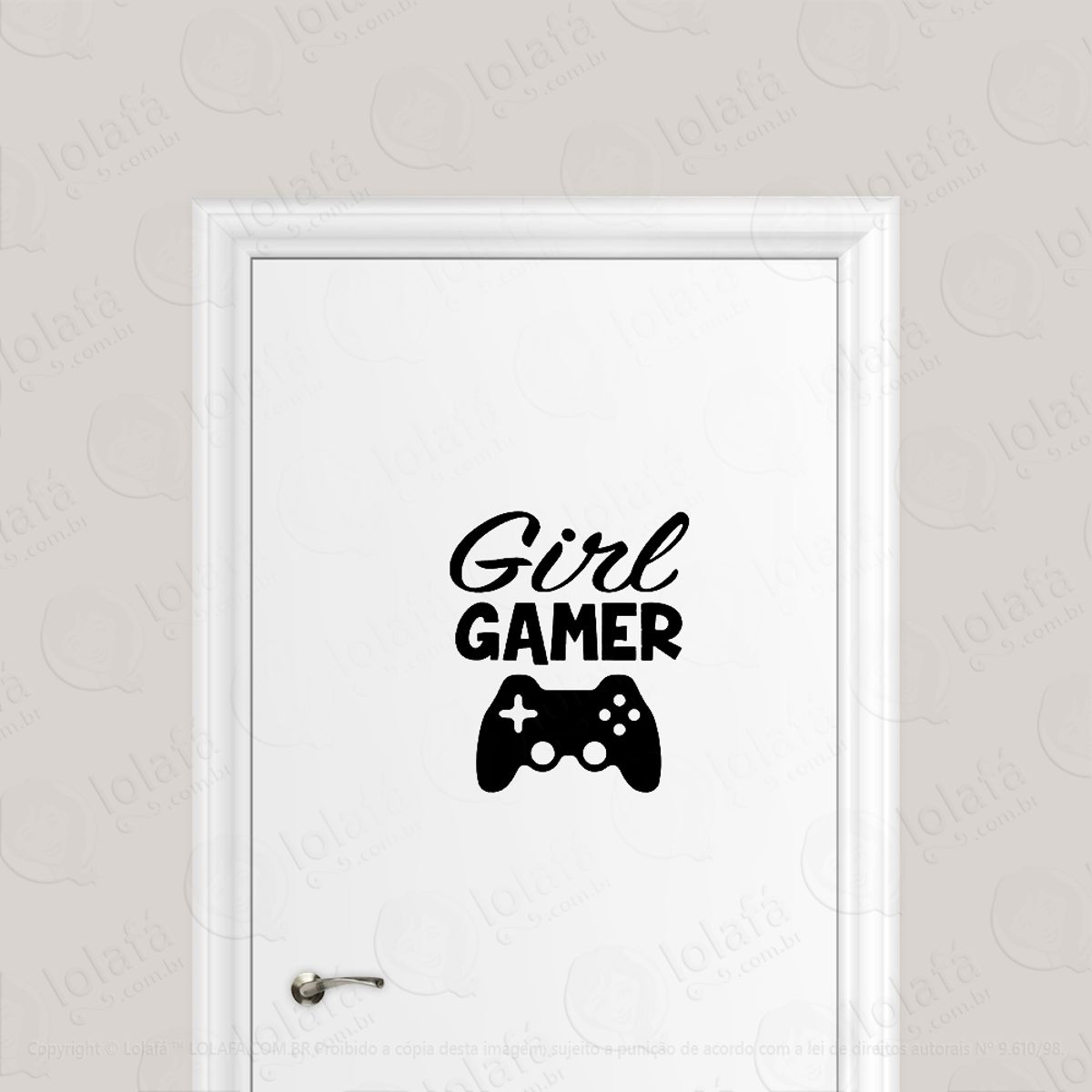 Adesivo Para Porta Garota Gamer - Girl Gamer Mod:6666