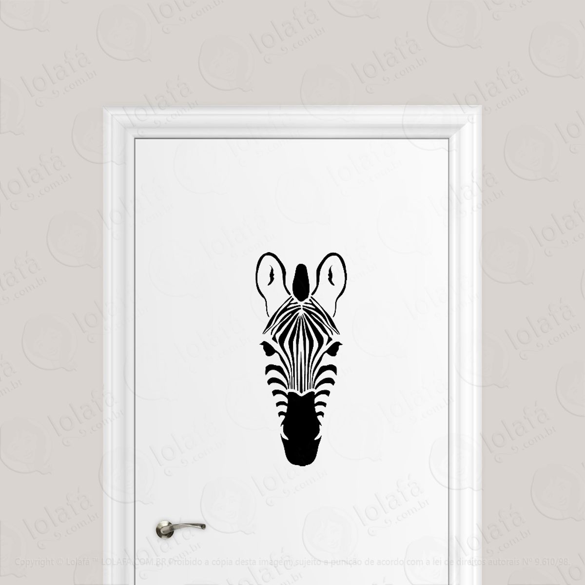 Adesivo Para Porta Zebra Animal Selvagem Mod:6669