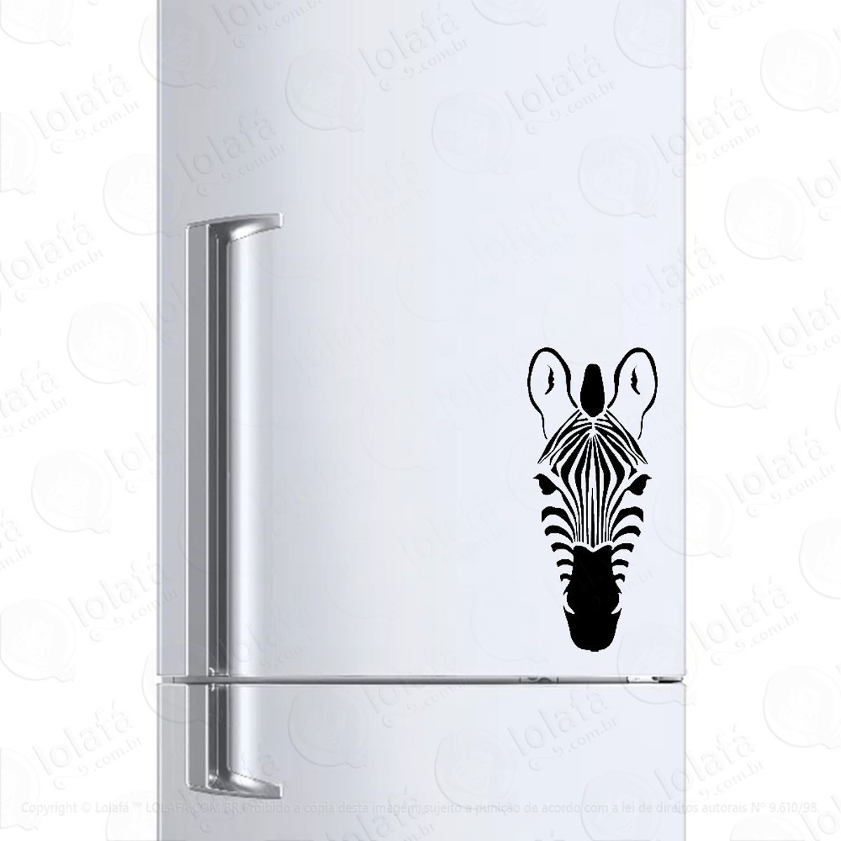 Adesivo Para Geladeira Zebra Animal Selvagem Mod:6670