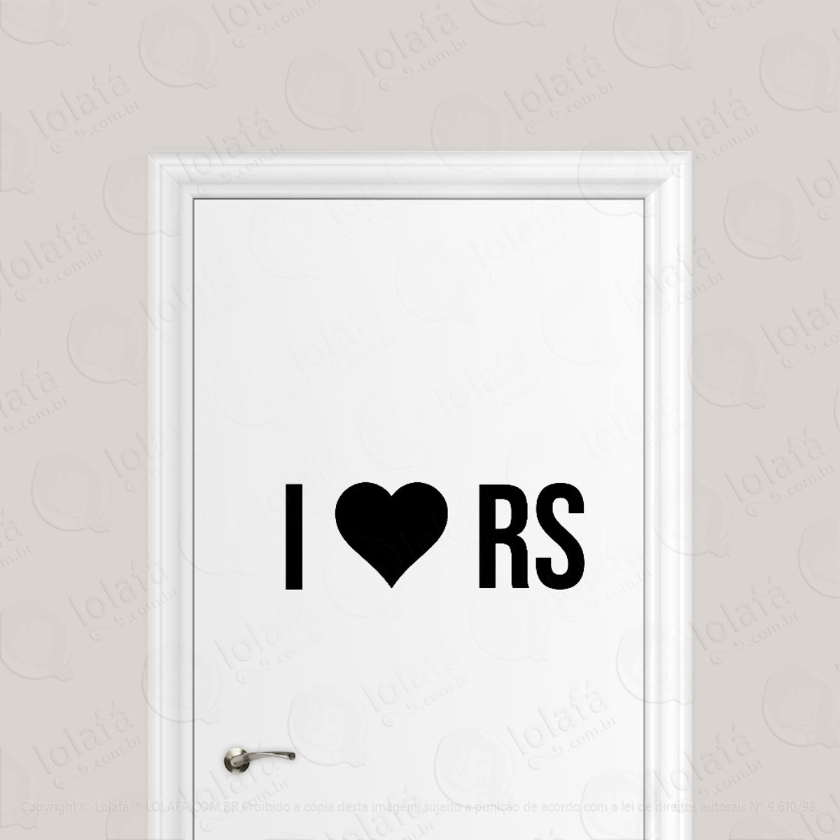 Adesivo Para Porta Eu Amo Rio Grande Do Sul Rs - I Love Mod:6688