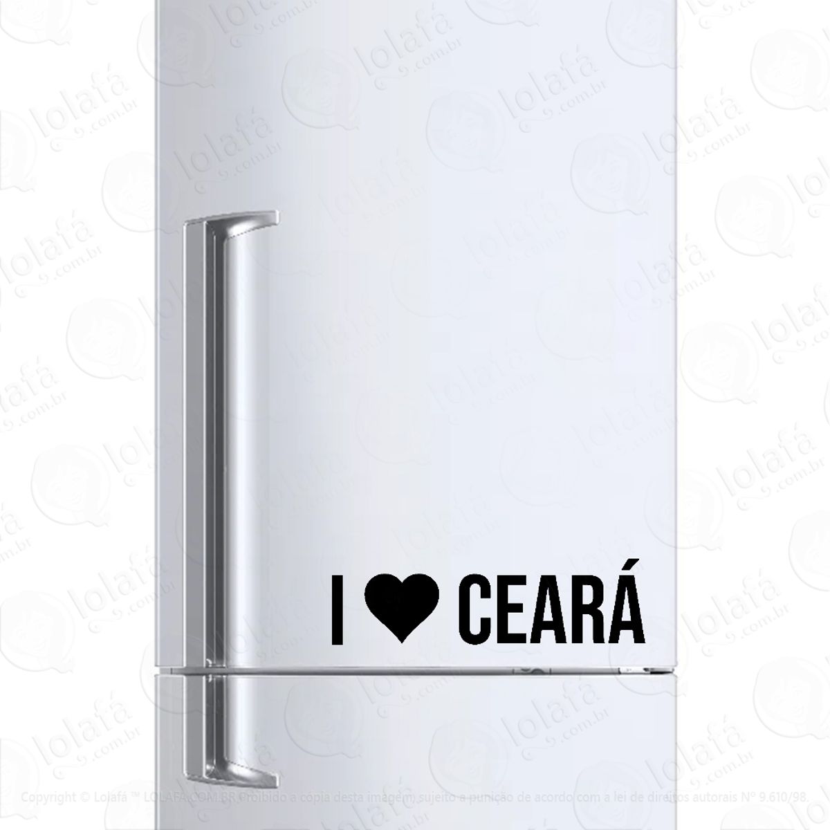 Adesivo Para Geladeira Eu Amo Ceará - I Love Ce Mod:6690