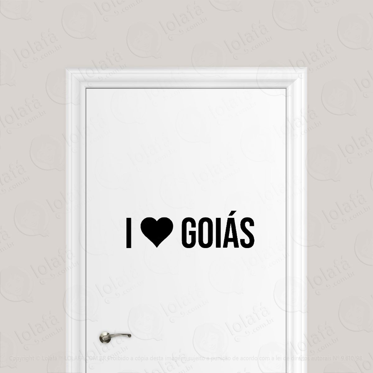 Adesivo Para Porta Eu Amo Góias - I Love Go Mod:6691