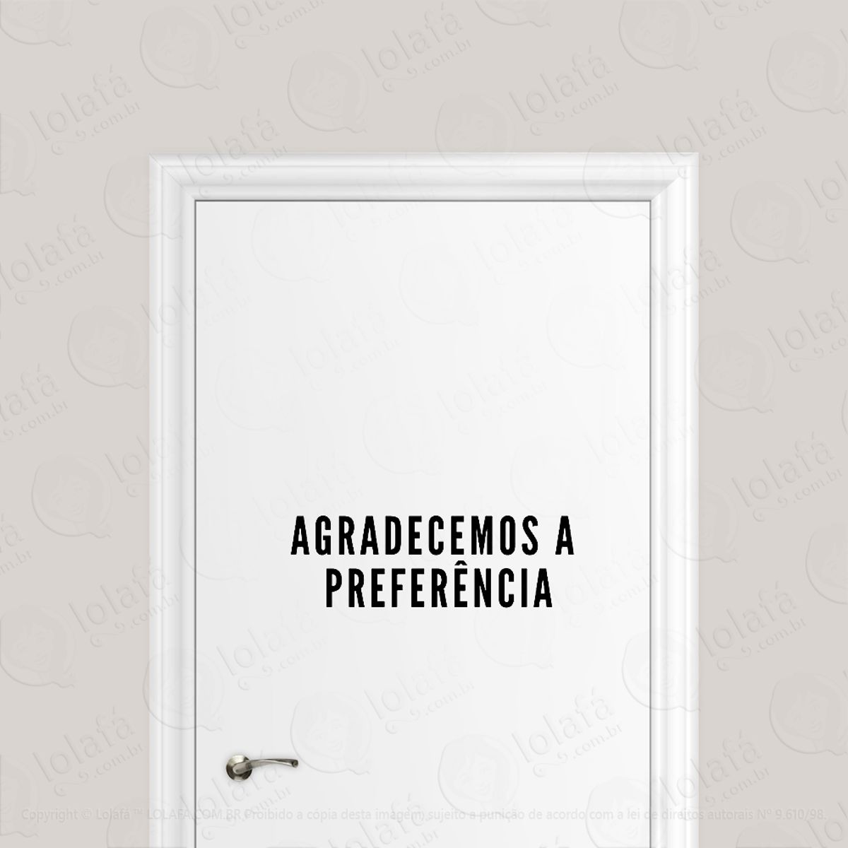 Adesivo Para Porta Comércio Loja Agradecemos A Preferência Mod:6697