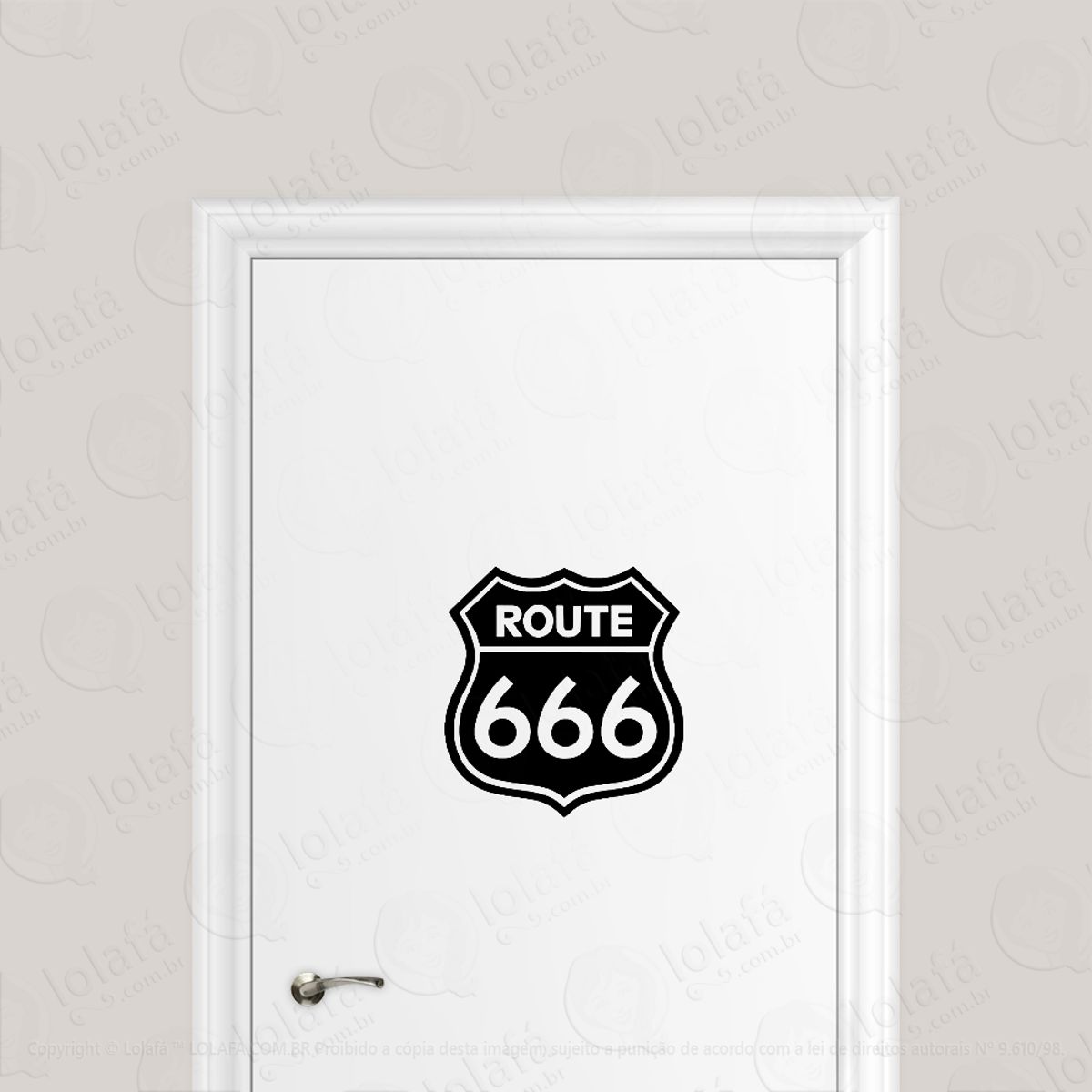 Adesivo Para Porta Route 666 - Rota 666 Mod:6705