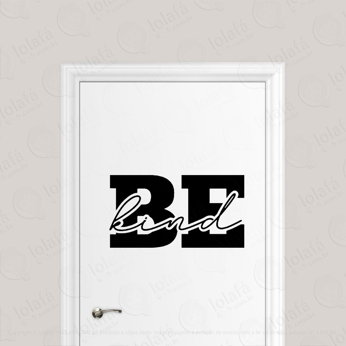 Adesivo Para Porta Be Kind - Seja Gentil Mod:6709