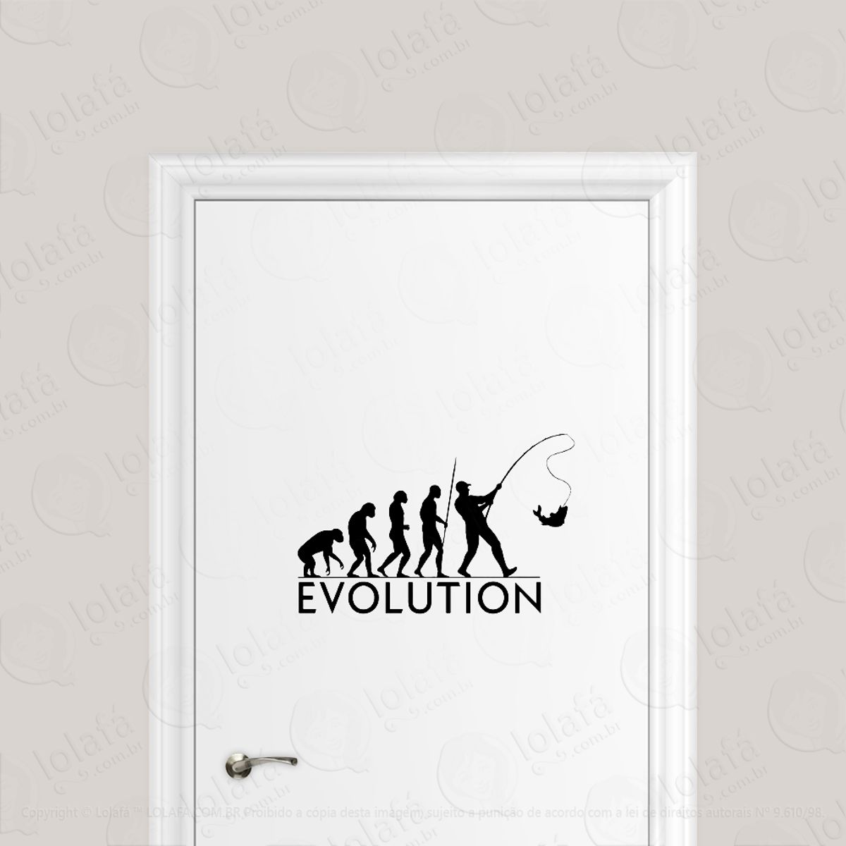 Adesivo Para Porta Evolução Do Pescador Mod:6713