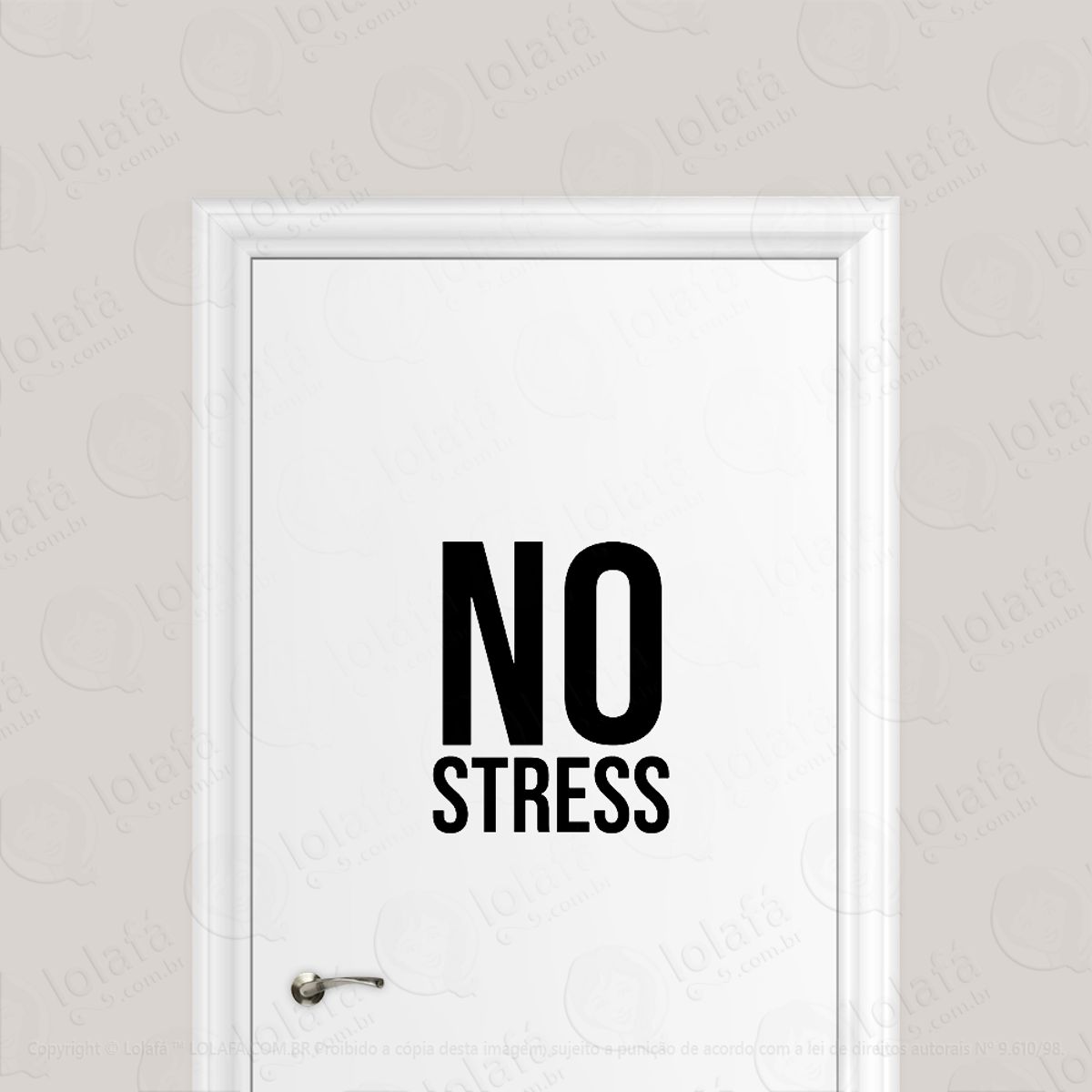 Adesivo Para Porta No Stress - Sem Estresse Mod:6714