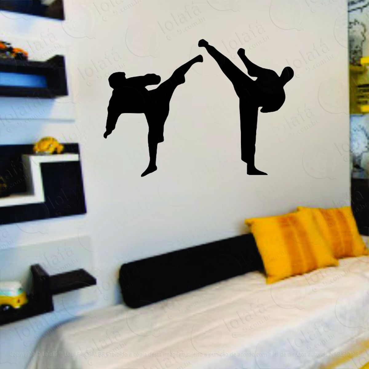 Adesivo Decorativo Parede Esporte Luta Judô Muaythai Mod:9