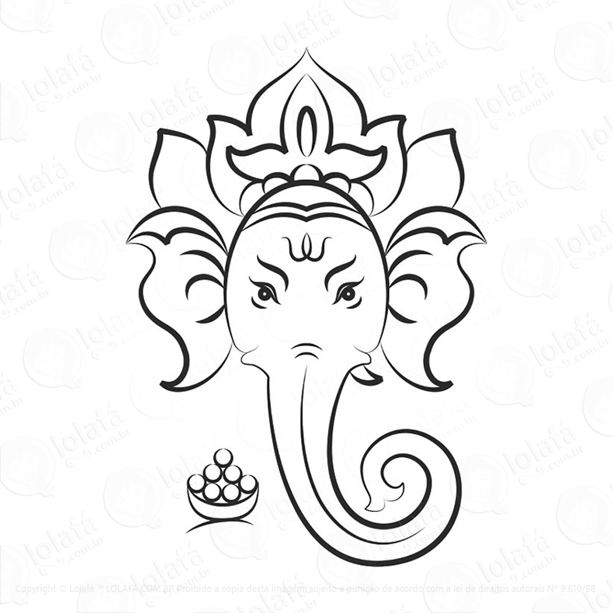 Adesivo Elefante Ganesha Hinduísmo Mod:13