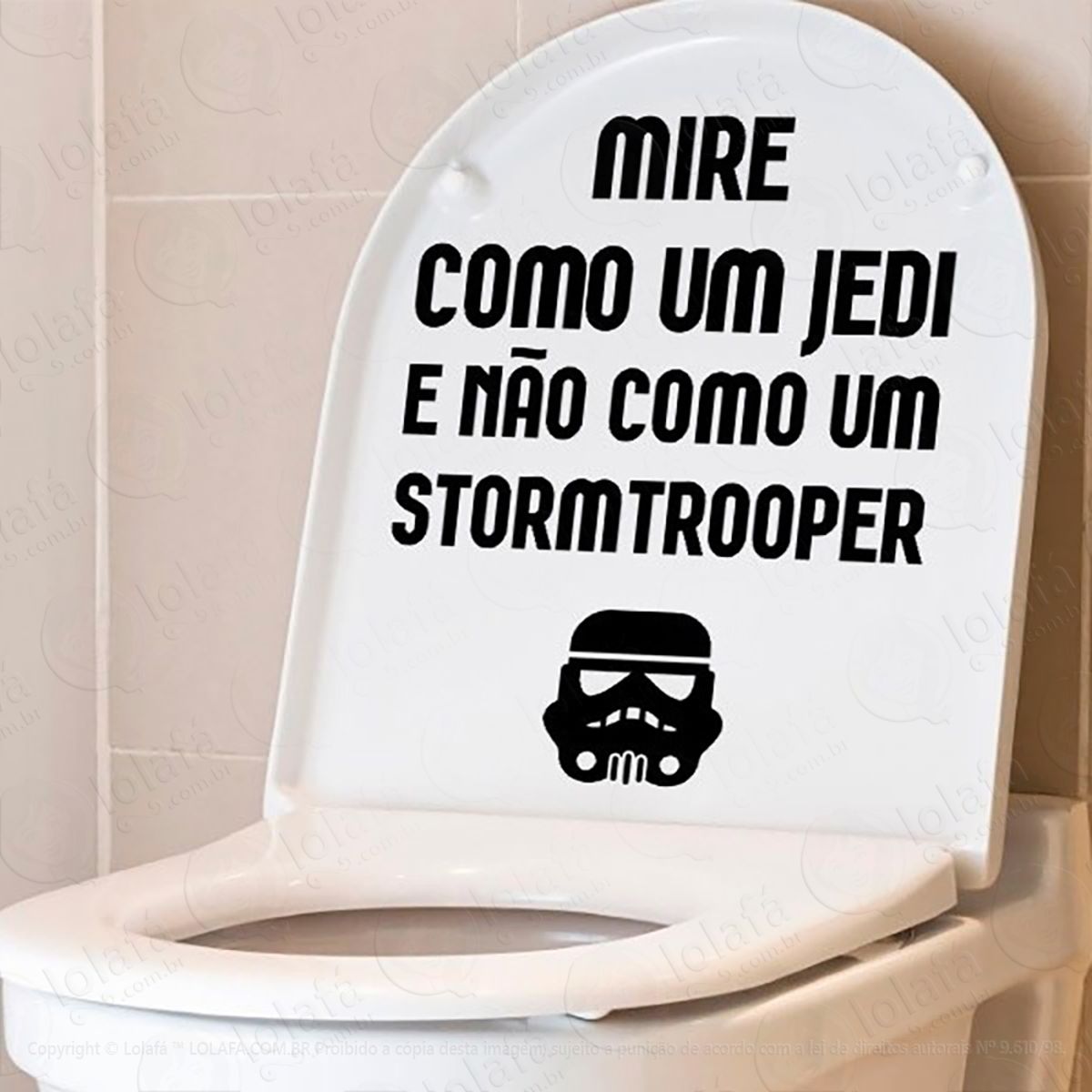 Adesivo Decorativo Tampa Vaso Banheiro Mire Como Um Jedi Mod:14