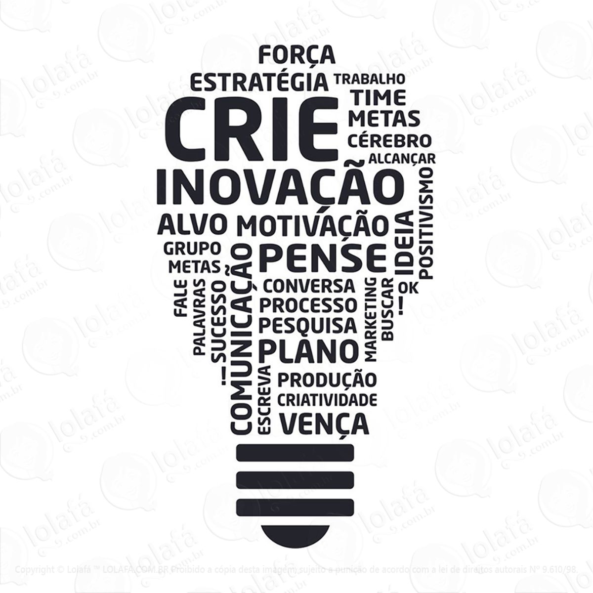 Adesivo Palavras Motivacionais Lampada Mod:29