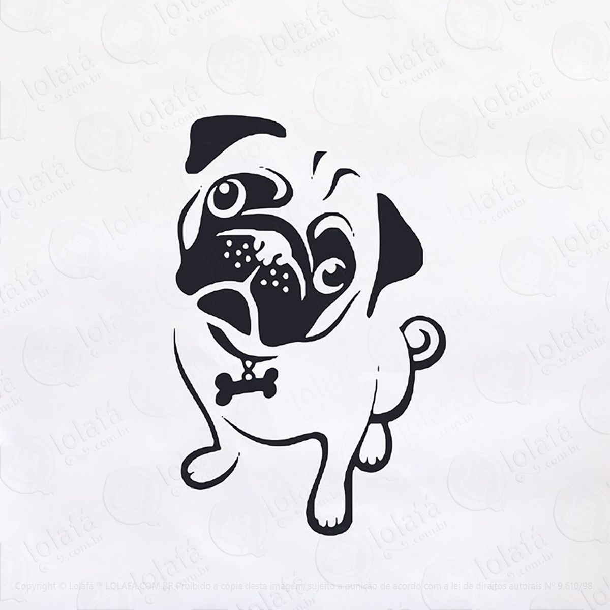 Adesivo Pug Cachorro Mod:38