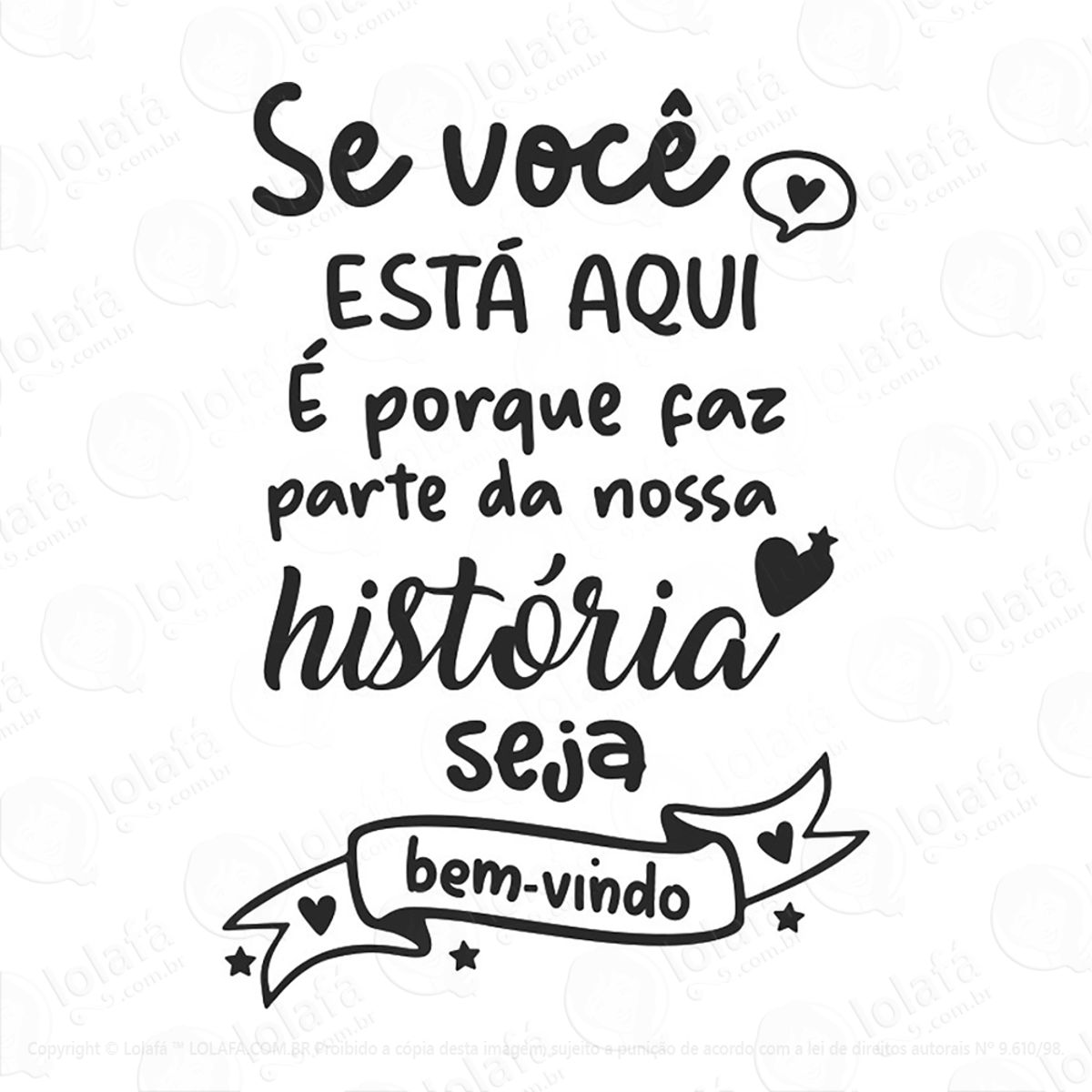 Adesivo Frase Bem Vindo - Nossa Historia Mod:49