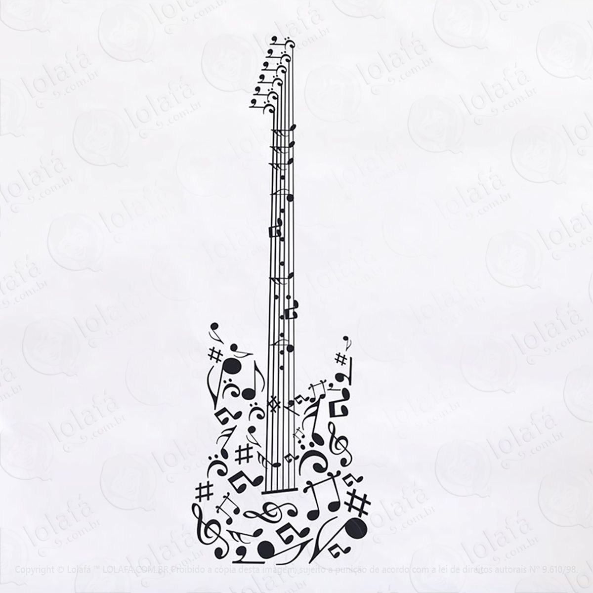 Adesivo Guitarra Notas Musicais Mod:54